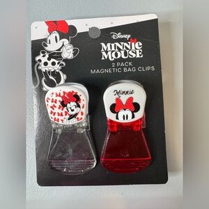 Disney Minnie Mouse 2-Pack Magnetic Bag Clips - Red & Clear